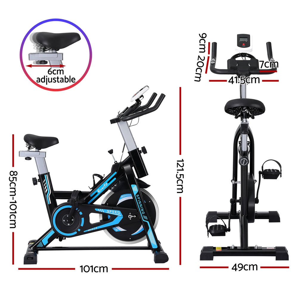 Everfit Spin Bike with 13kg Flywheel and LCD Display