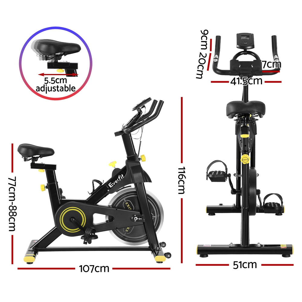 Everfit Spin Bike with Bluetooth APP Connectivity and Adjustable Resistance