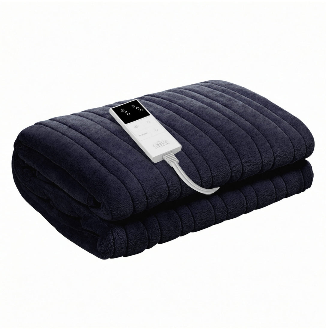 Giselle Bedding Electric Throw Rug Heated Coral Fleece Charcoal