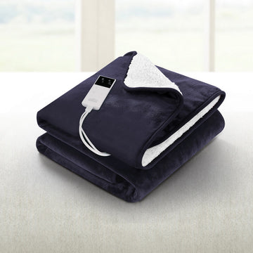 Giselle Bedding Electric Throw Rug 160x130cm Charcoal