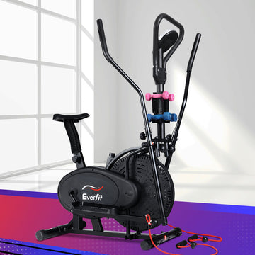 Everfit 6 in 1 Elliptical Cross Trainer Bike Home Gym Black