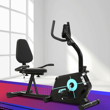 Everfit Recumbent Exercise Bike Low Impact Cardio 120kg Black