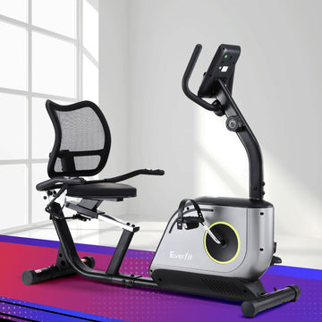 Everfit Recumbent Exercise Bike Low Impact Lumbar Support 8-Level 120kg