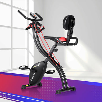 Everfit Folding X-Bike Exercise Bike Magnetic 8-Level Black