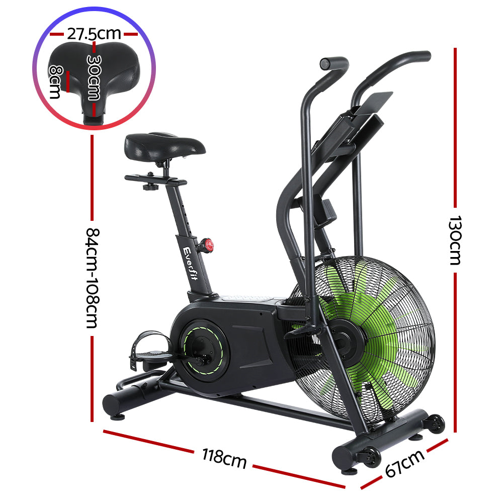 Everfit Dual Action Air Bike Full-Body Cardio Trainer 120kg Capacity