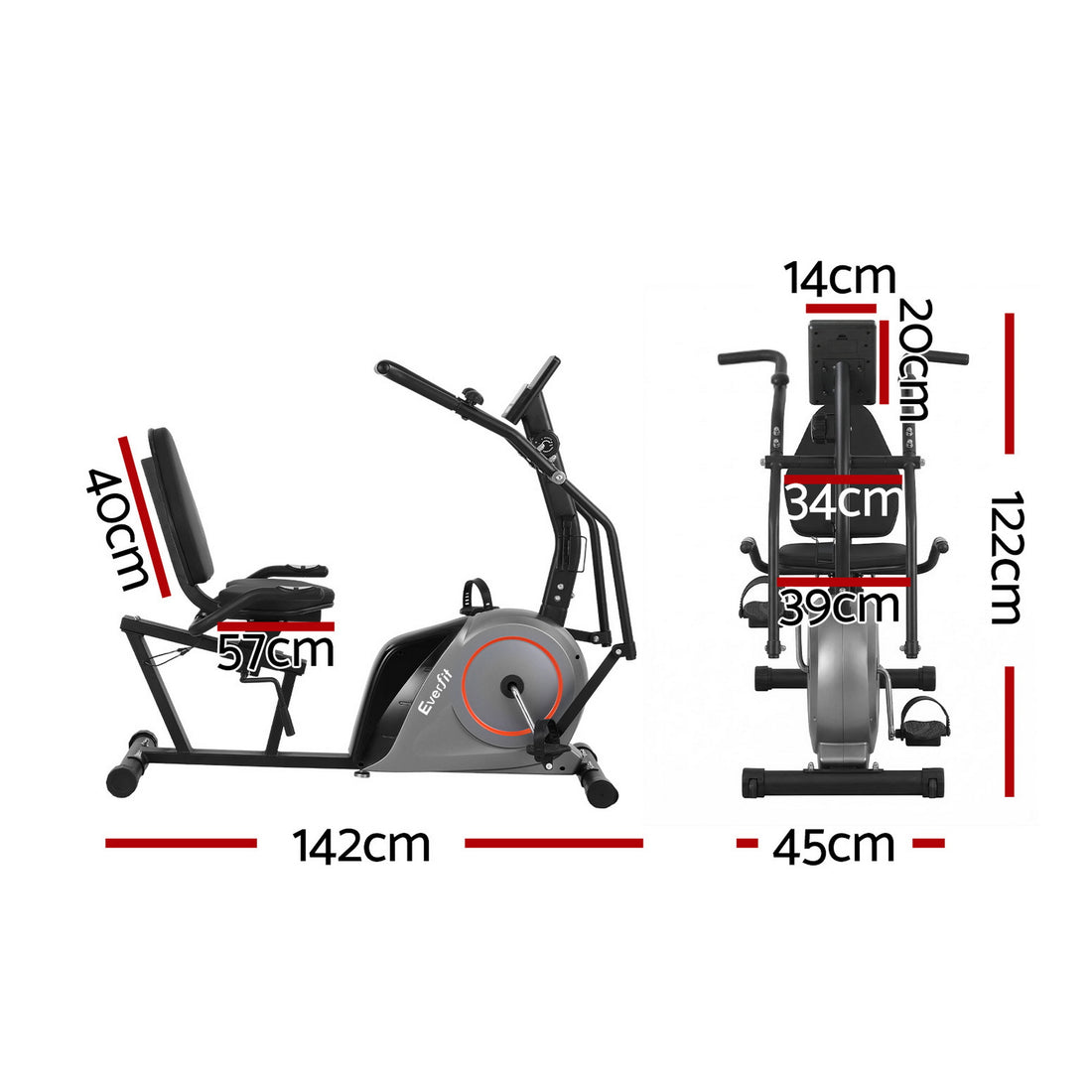 Everfit Recumbent Exercise Bike Magnetic Bluetooth App Connect