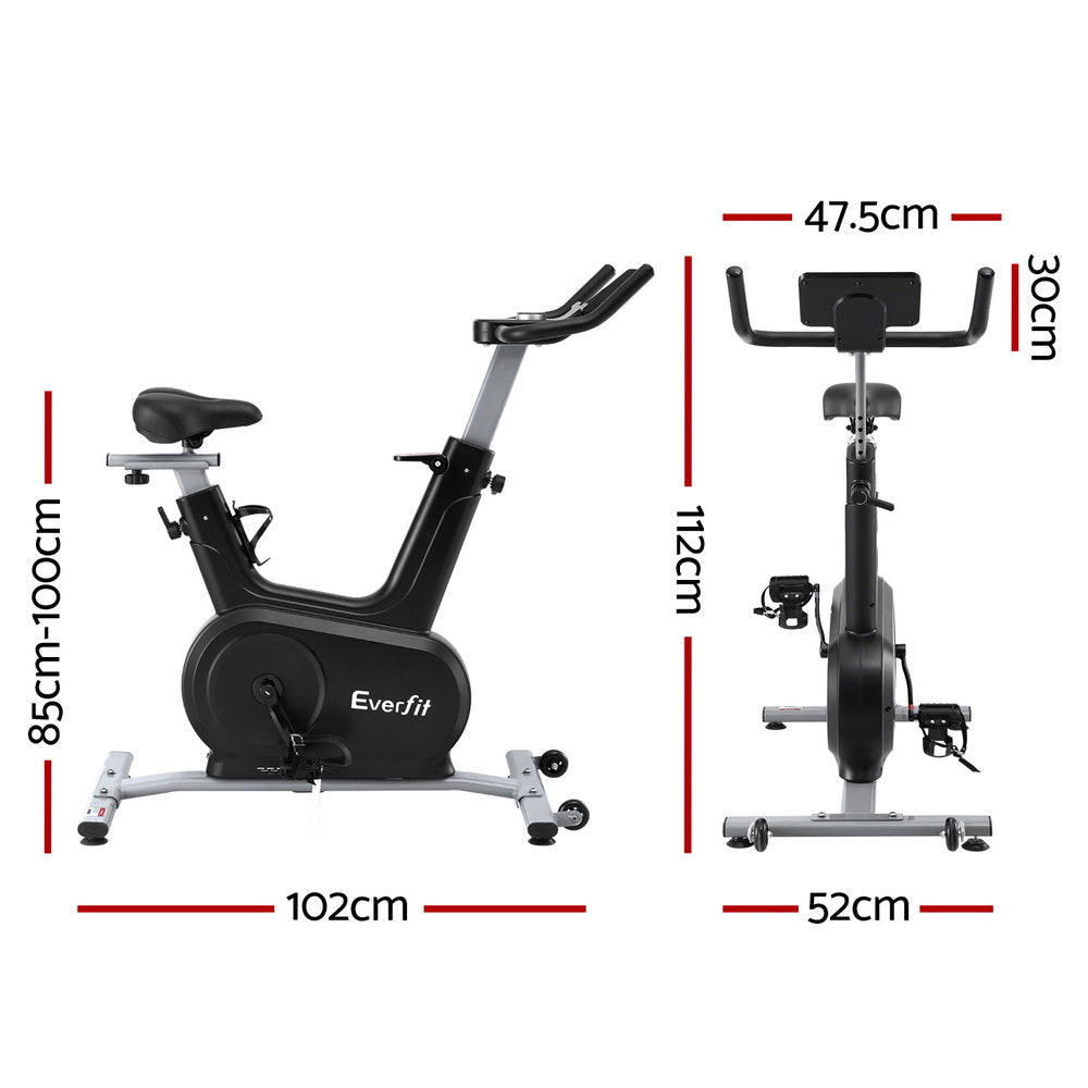 Everfit Spin Bike Electromagnetic 24-Level Bluetooth Home Fitness Black