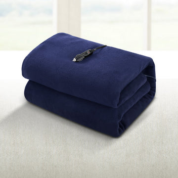 Giselle Bedding Electric Car Blanket Blue Fleece 150 x 110cm