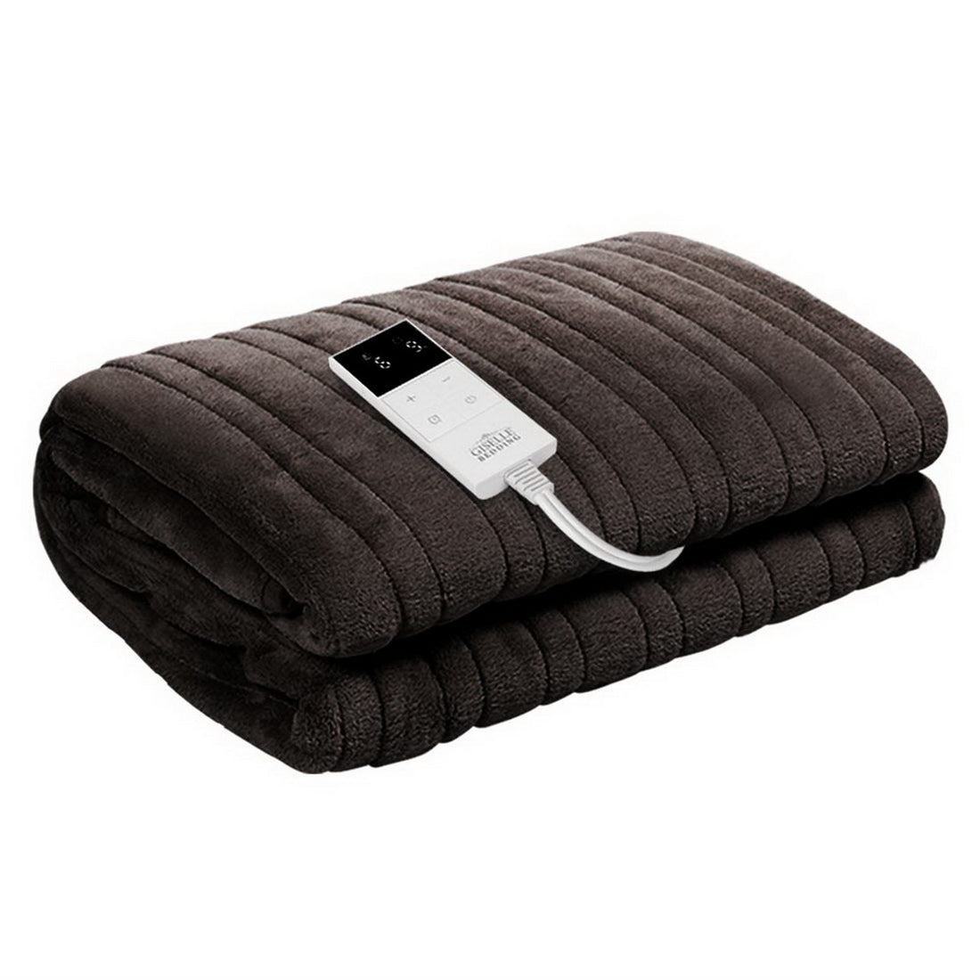 Giselle Bedding Electric Throw Rug Warming Blanket Coral Fleece Chocolate