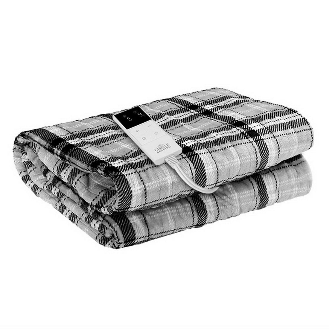 Giselle Bedding Electric Heated Throw Rug Flannel Snuggle Blanket Grey