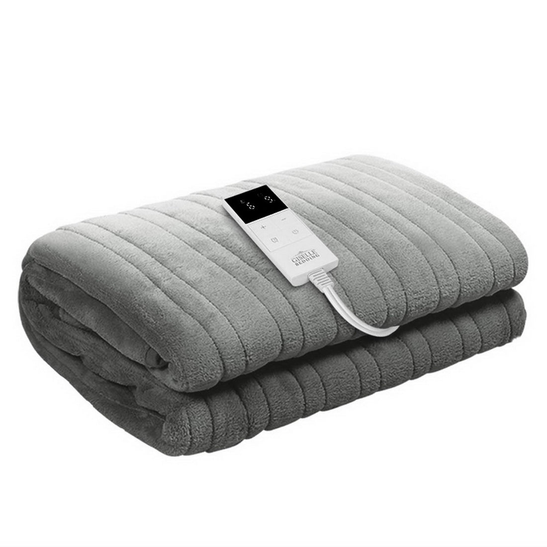 Giselle Bedding Electric Throw Rug Warming Blanket Coral Fleece Silver