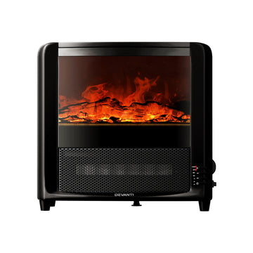 Devanti Electric Fireplace Heater 2000W Black