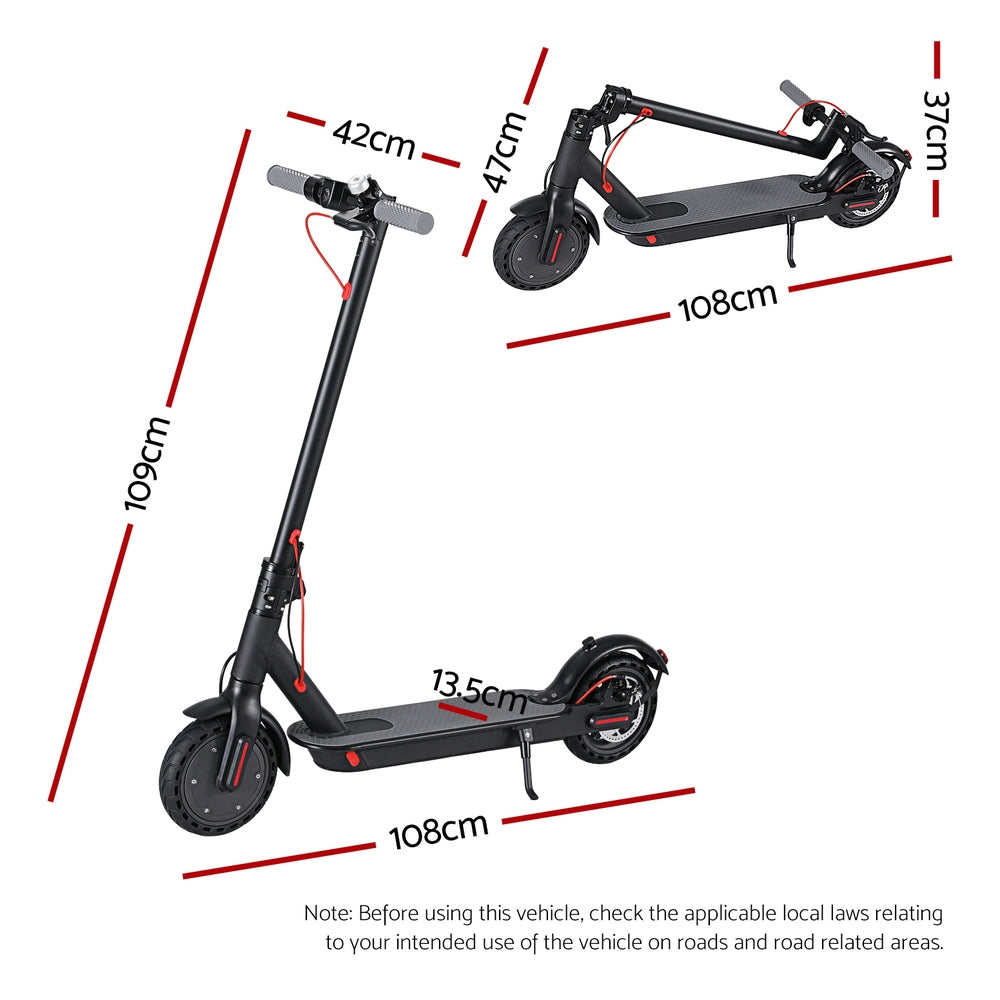 Electric Scooter 500W Folding Portable for Adults Commuter Black