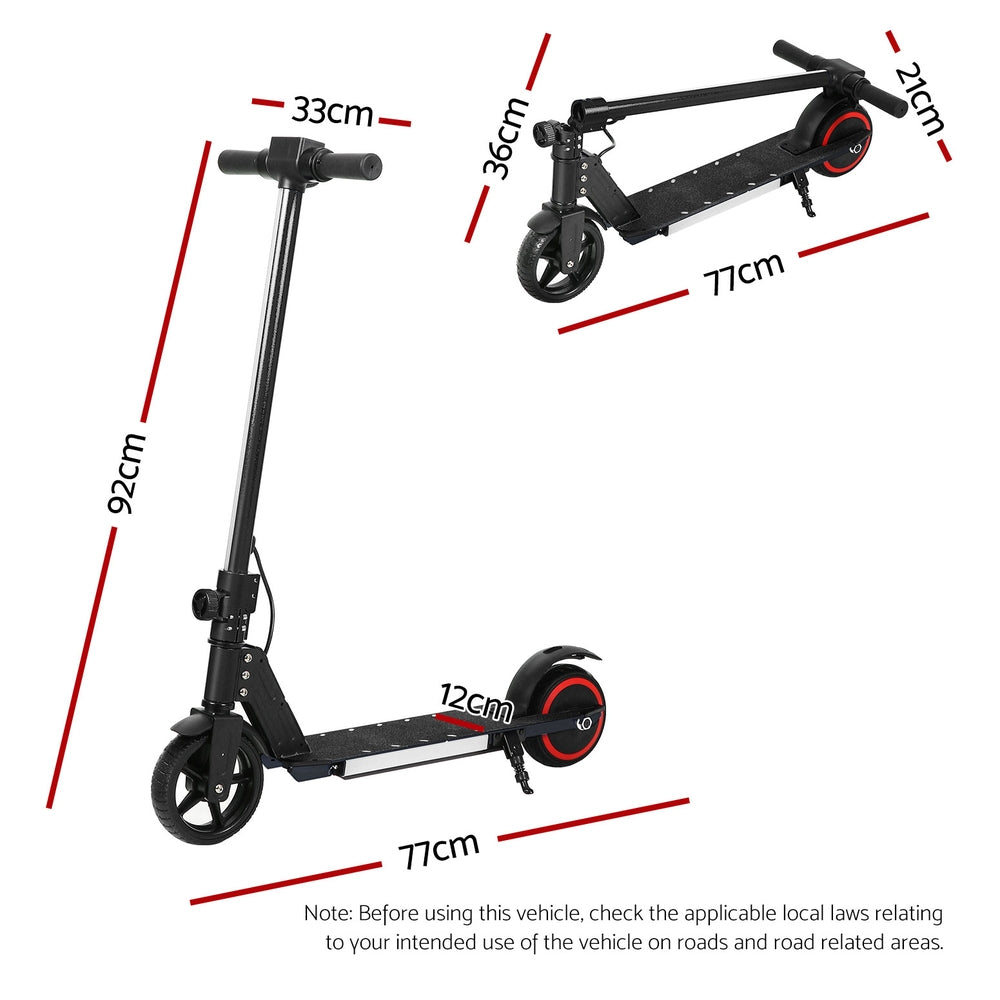 Electric Scooter 130W 16KM/H LED Light Folding Black