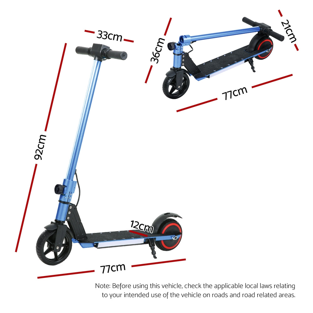 Electric Scooter 130W 16KM/H LED Light Folding Blue