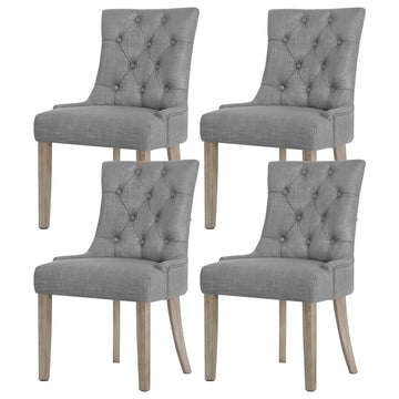 Artiss French Provincial Dining Chairs Set of 4 Linen Grey