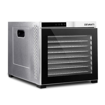 Devanti Food Dehydrator 10 Tray Stainless Steel LCD Control