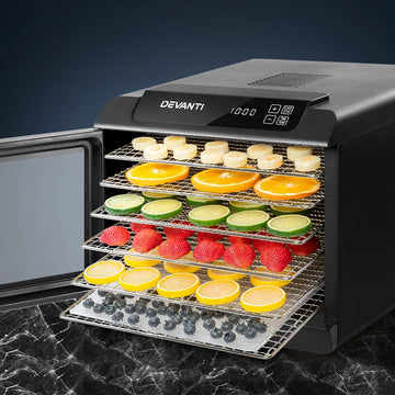 Devanti Food Dehydrator 6 Tray Digital Control 35-70C