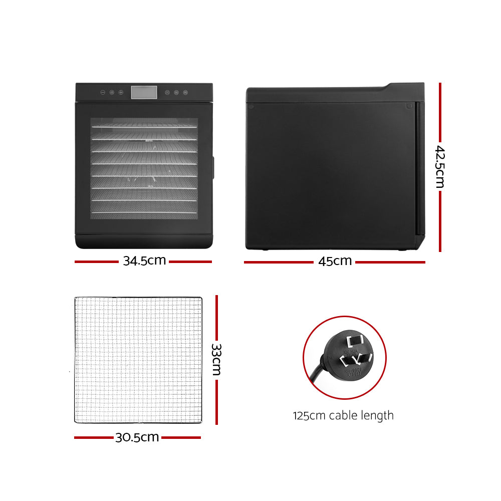 Devanti Food Dehydrator 10 Tray Stainless Steel