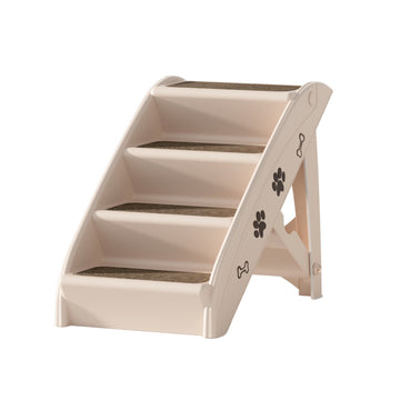 i.Pet Foldable Dog Ramp Steps Bed Sofa Car Portable Beige