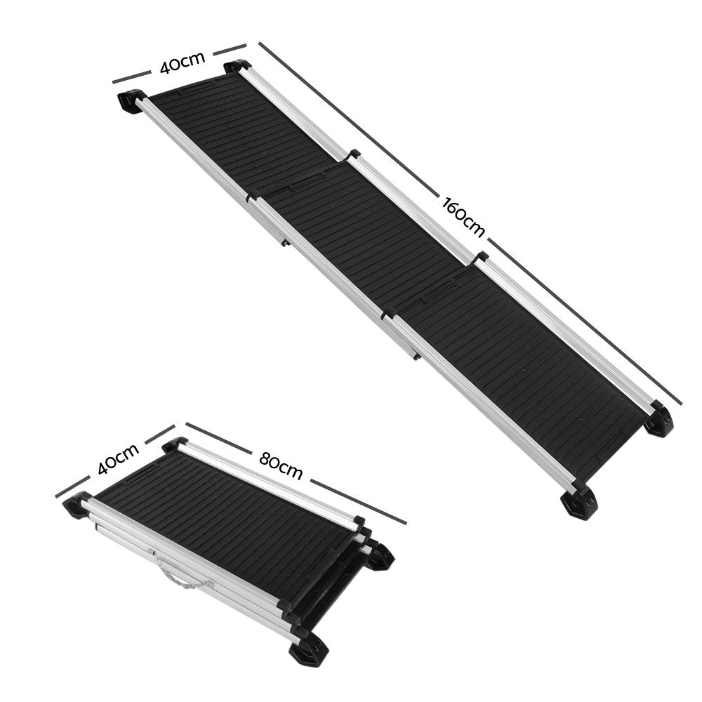 i.Pet Extendable Pet Ramp Telescopic for Car SUV Black