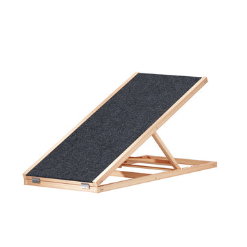 i.Pet Adjustable Dog Ramp Foldable Wooden Step 100cm Grey