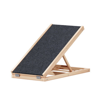i.Pet Adjustable Dog Ramp Foldable Wooden Step 70cm Grey