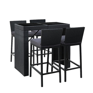 Gardeon Outdoor Bar Set 5-Piece Wicker Patio Setting