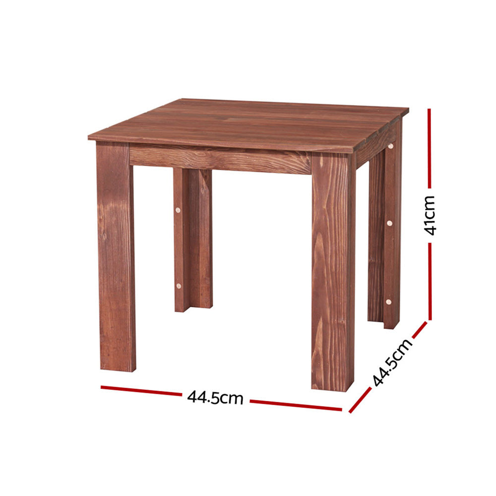 Gardeon Wooden Side Table Weather Resistant 44cm Brown