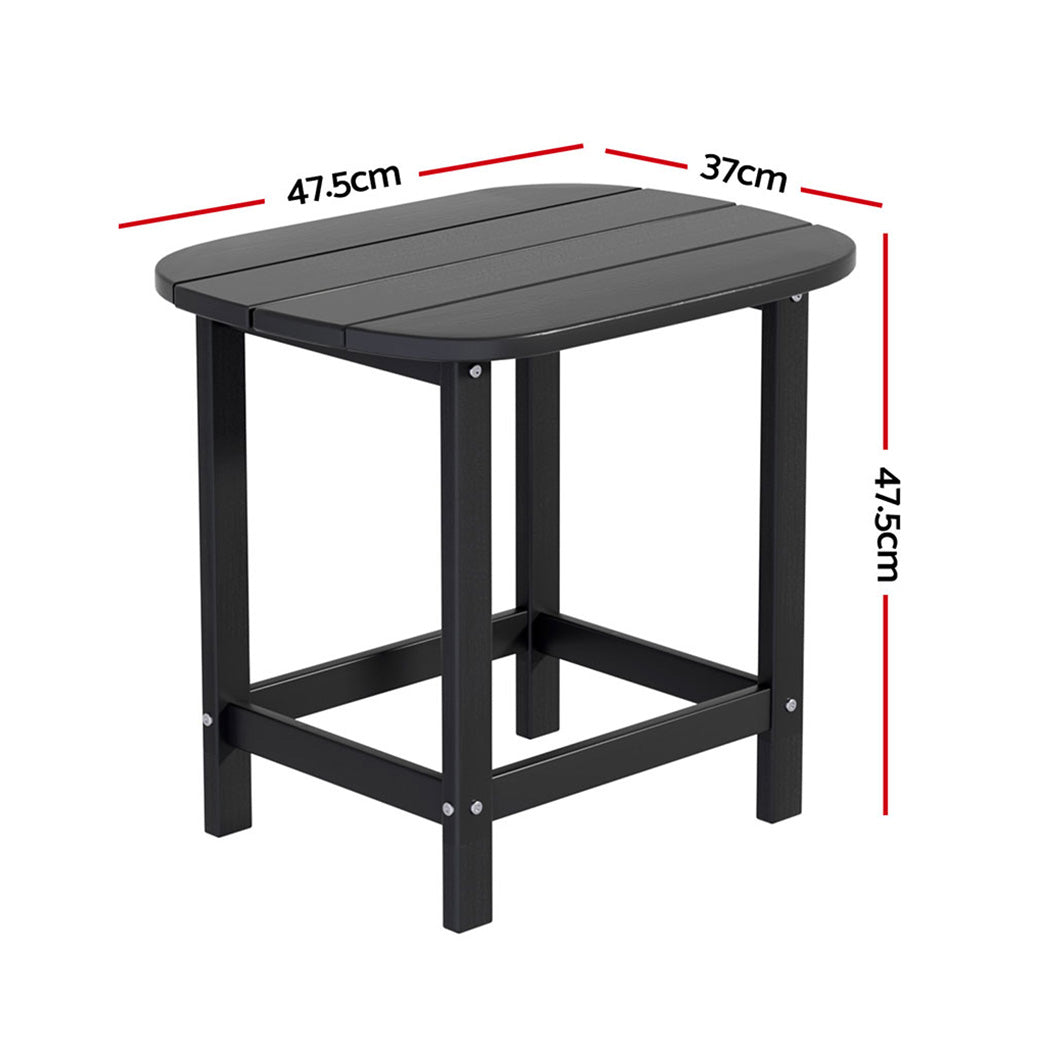 Gardeon Outdoor Coffee Side Table Weatherproof HDPE Black