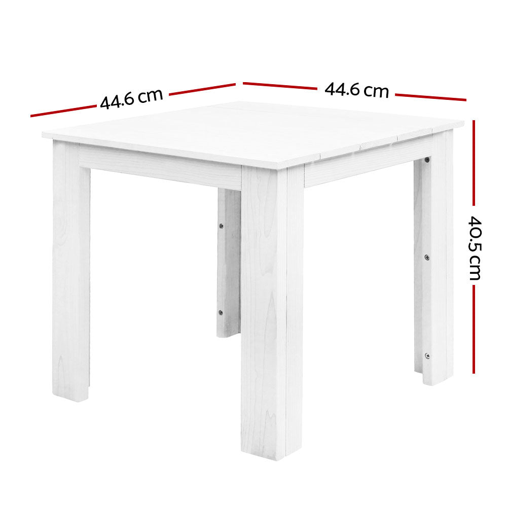 Gardeon Outdoor Side Table White Wooden for Patio Garden