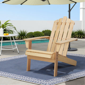 Gardeon Adirondack Chair Natural Hemlock Wood Outdoor Patio