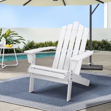 Gardeon Adirondack Chair White Fir Wood Outdoor UV Resistant
