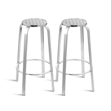 Gardeon Outdoor Bar Stools Aluminium Rust UV Resistant Silver