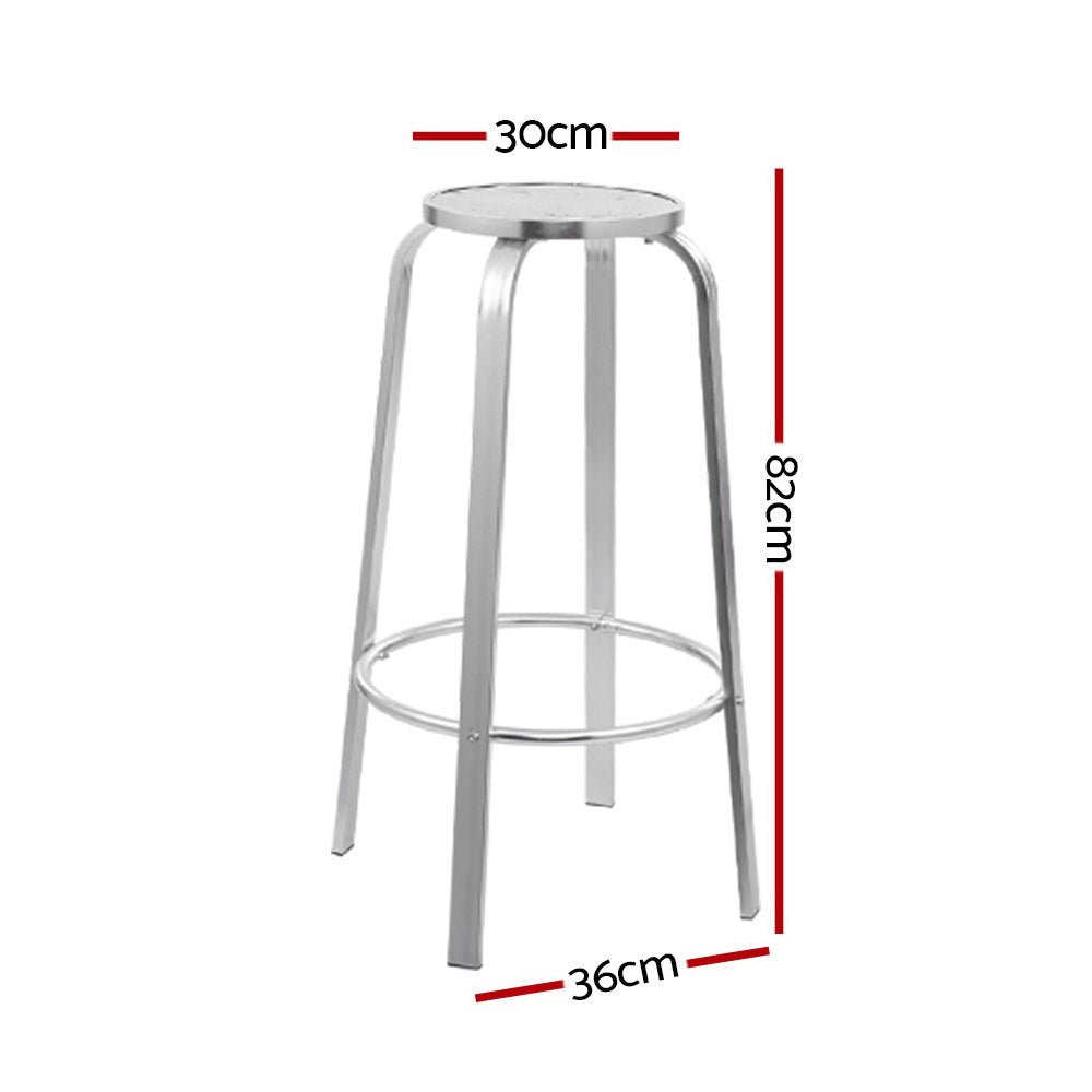 Gardeon Outdoor Bar Stools Aluminium Rust UV Resistant Silver