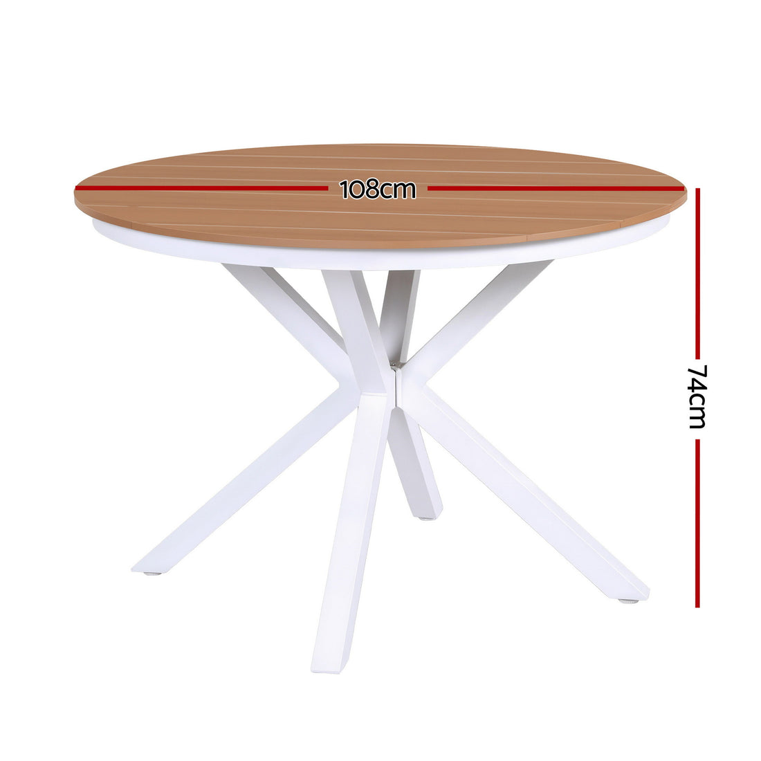 Gardeon Outdoor Dining Table Round 108cm White WPC