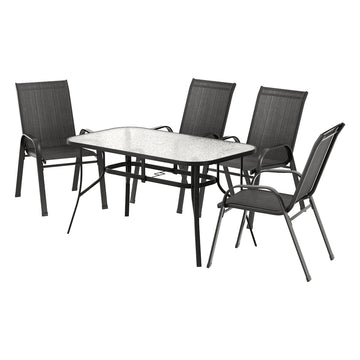 Gardeon Outdoor Mesh Dining Set Black