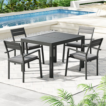 Gardeon Outdoor Dining Set 5-Piece Aluminium Extendable Table Seats 4-6