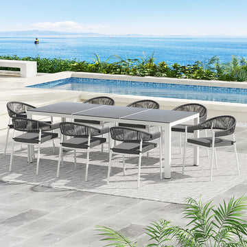 Gardeon Outdoor Dining Set 8-Seater Table and Chairs White