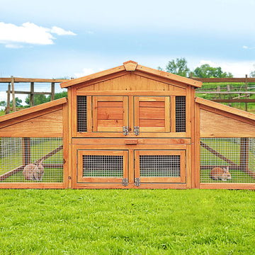 i.Pet Chicken Coop and Rabbit Hutch with Sleeping Area and Run