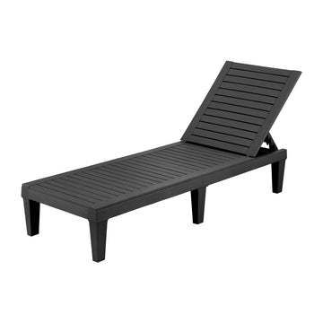 Gardeon Sun Lounger Recliner Adjustable Black Polypropylene