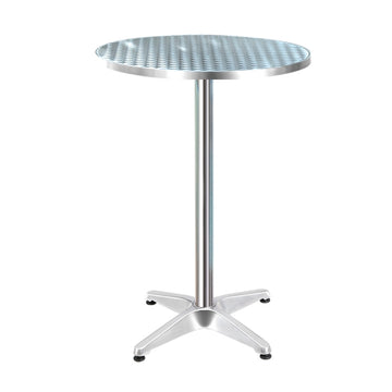 Gardeon Adjustable Outdoor Bar Table Aluminium 70-110cm Silver