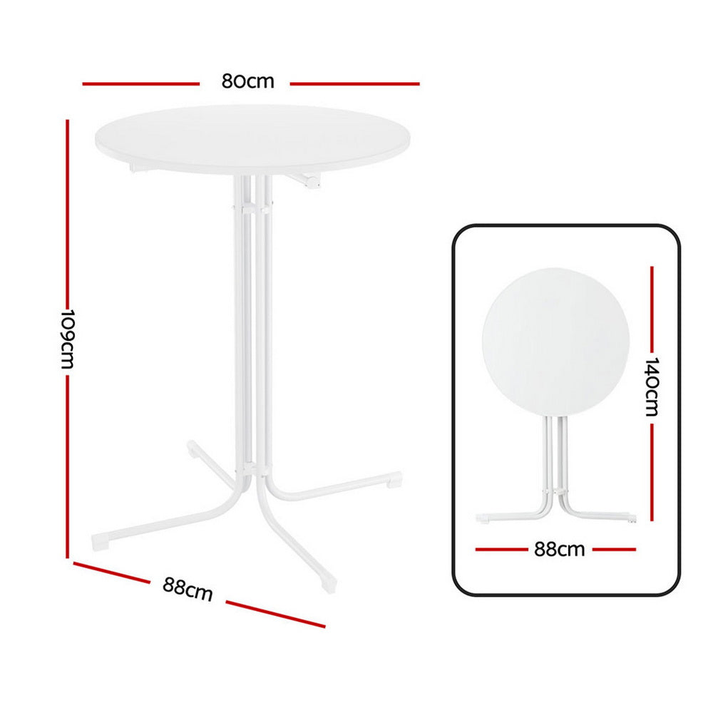 Gardeon Folding Outdoor Bar Table 109cm White