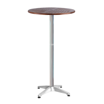 Gardeon Wooden Outdoor Bar Table Adjustable Height 70-110cm Round