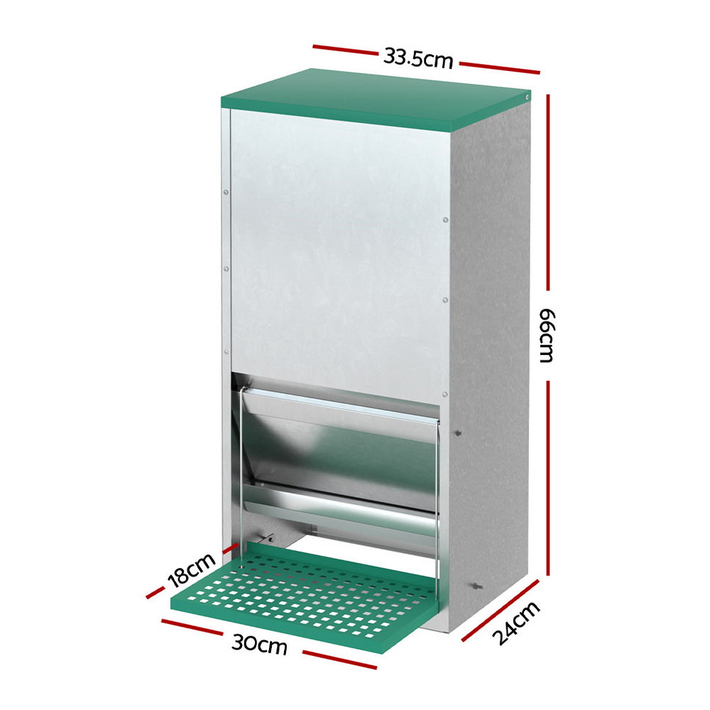 Giantz Galvanised Steel Chicken Feeder Treadle 30L