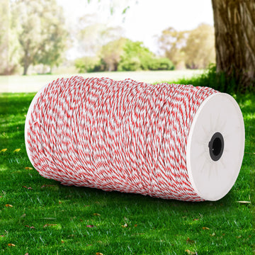 Giantz Electric Fence Polywire Roll 1000m Red White
