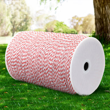 Giantz Electric Fence Polywire 2000m Red White