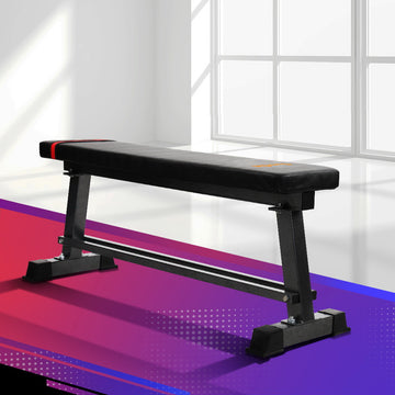 Everfit Flat Weight Bench Press 300kg Black Steel