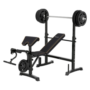 Everfit 10-in-1 Weight Bench Adjustable 330kg Capacity Black