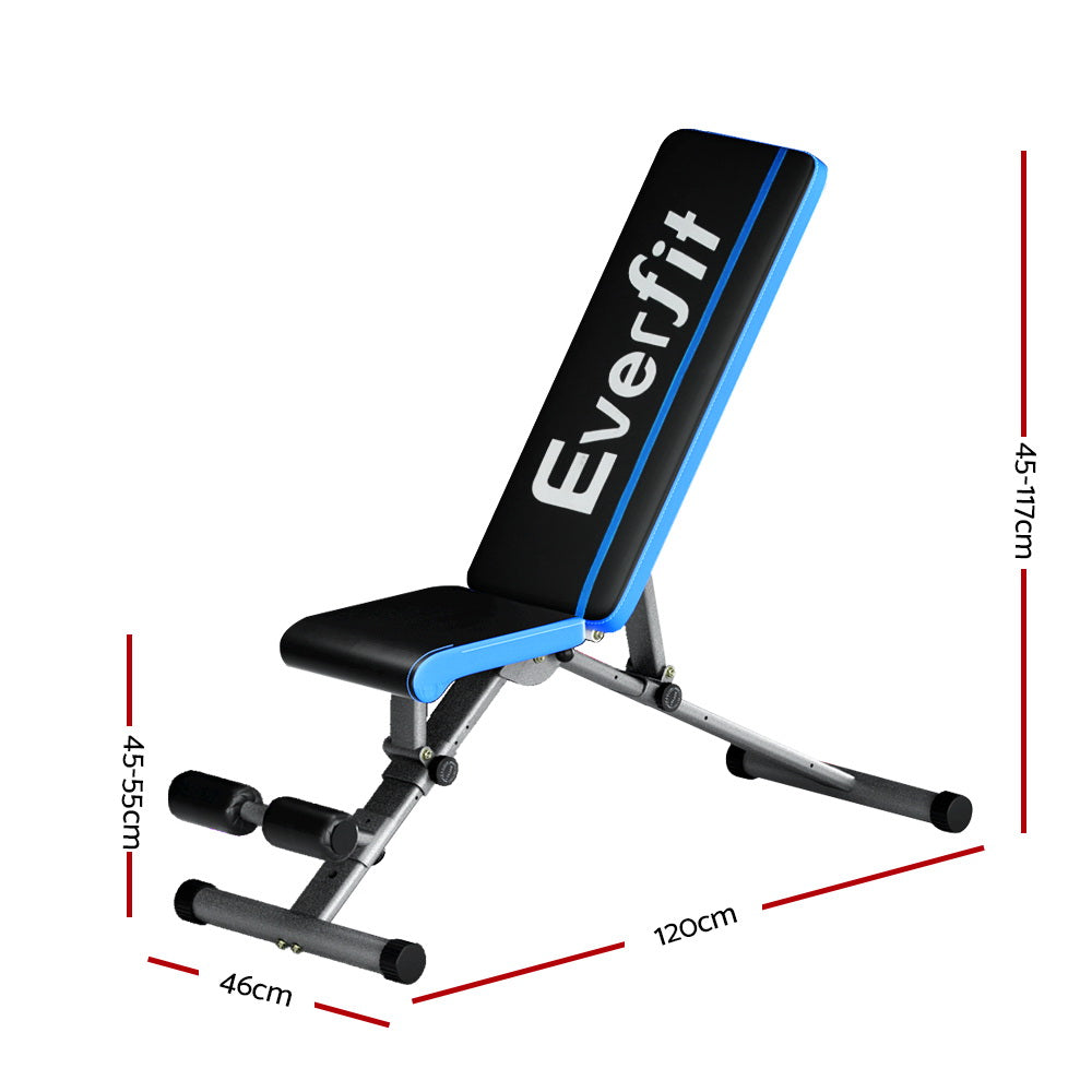 Everfit Adjustable FID Weight Bench 330kg Capacity Steel Frame